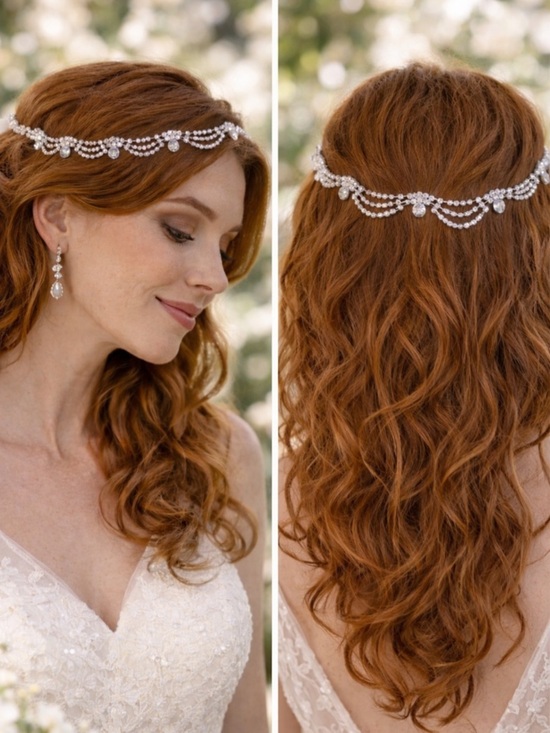 Vintage Rhinestone Swag Hair Combs main image 4